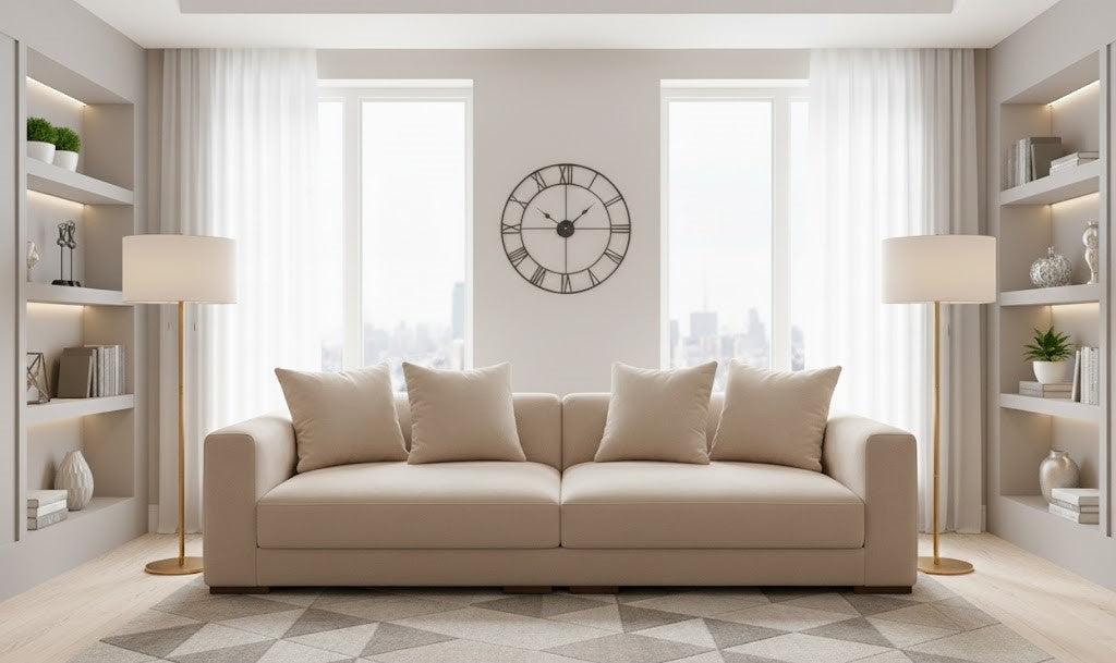 The Brighton Luxe 4-Seater Sofa In Plush Velvet Fabric