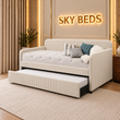 Phillips Upholstered Guest Room Single Trundle Sofabed