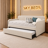 Phillips Upholstered Guest Room Single Trundle Sofabed