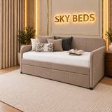 Phuket Upholstered Guest Room Single Trundle Sofabed