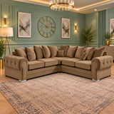 Jarrow Comfort Corner Sofa In Plush Velvet Fabric