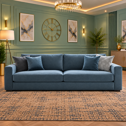Whitmore 4 Seater Modern Sofa In Plush Velvet Fabric