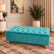 Dovrino Chesterfield Plush Velvet Footstool – Deep Buttoned Ottoman Coffee Table