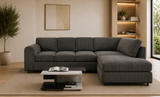 Jumbo Cord L Shape Corner Sofa Set With Footstool