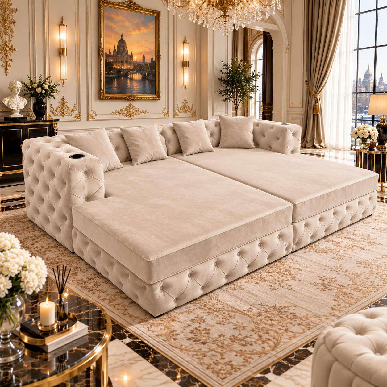 Morrow Cinema Bed | Deep Tufted Plush | Movie Night Comfort