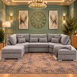 The Nimbus U-Shaped Sofa In Plush Velvet Fabric