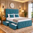 Dunmore Geometric Panel Divan Bed with Storage