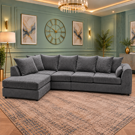Prairie Wood Left-Hand Chaise L-Shaped Sofa