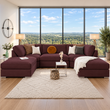 The Summit U-Shaped Sofa In Plush Velvet Fabric