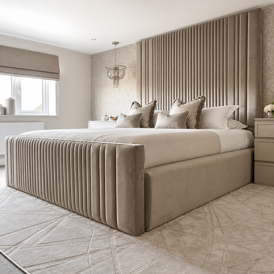 Luxury Split Headboard Line Style Panel Bead Frame