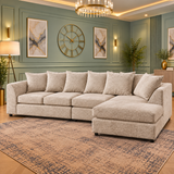 Emperor Oak Right-Hand Chaise L-Shaped Sofa
