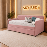 Phillips Upholstered Guest Room Single Trundle Sofabed