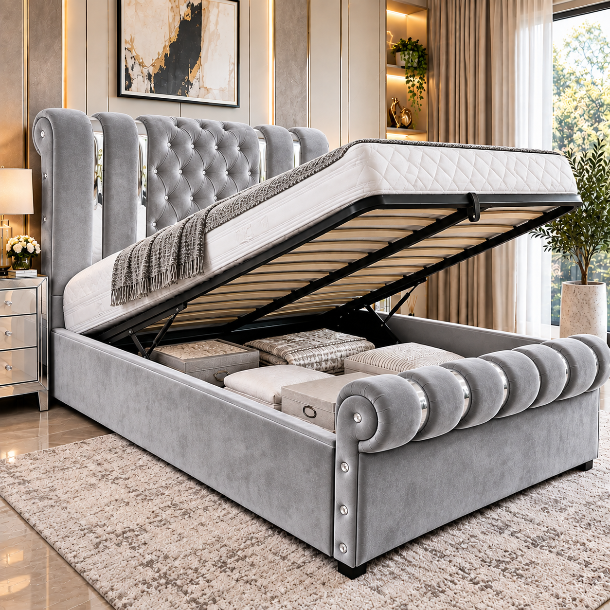 Rovelle Royale Chesterfield Sleigh Bed Frame