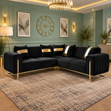 Montreux Gold Frame Velvet Corner Sofa