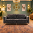 Bellini 2 Seater Lounge Sofa in Charcoal Plush Velvet Fabric