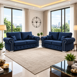 Blenheim Classic 3 + 2 Seater Sofa In Plush Velvet Fabric