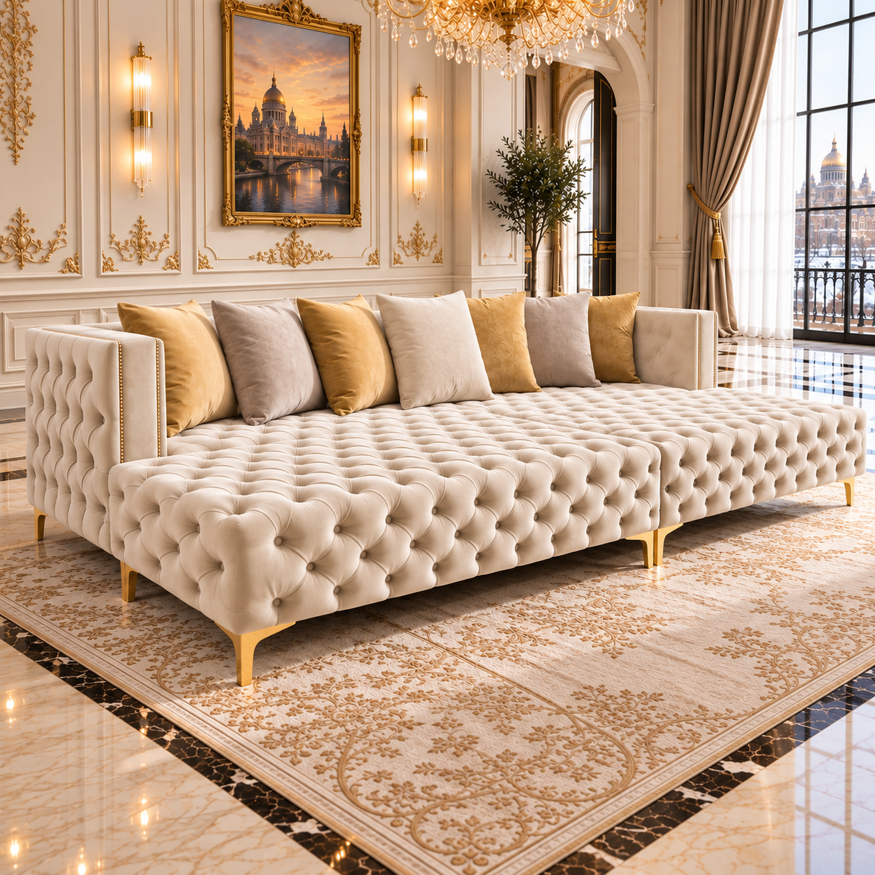 Montrio Cinema Sofa Bed | Deep Buttoned Plush Cinema Lounger