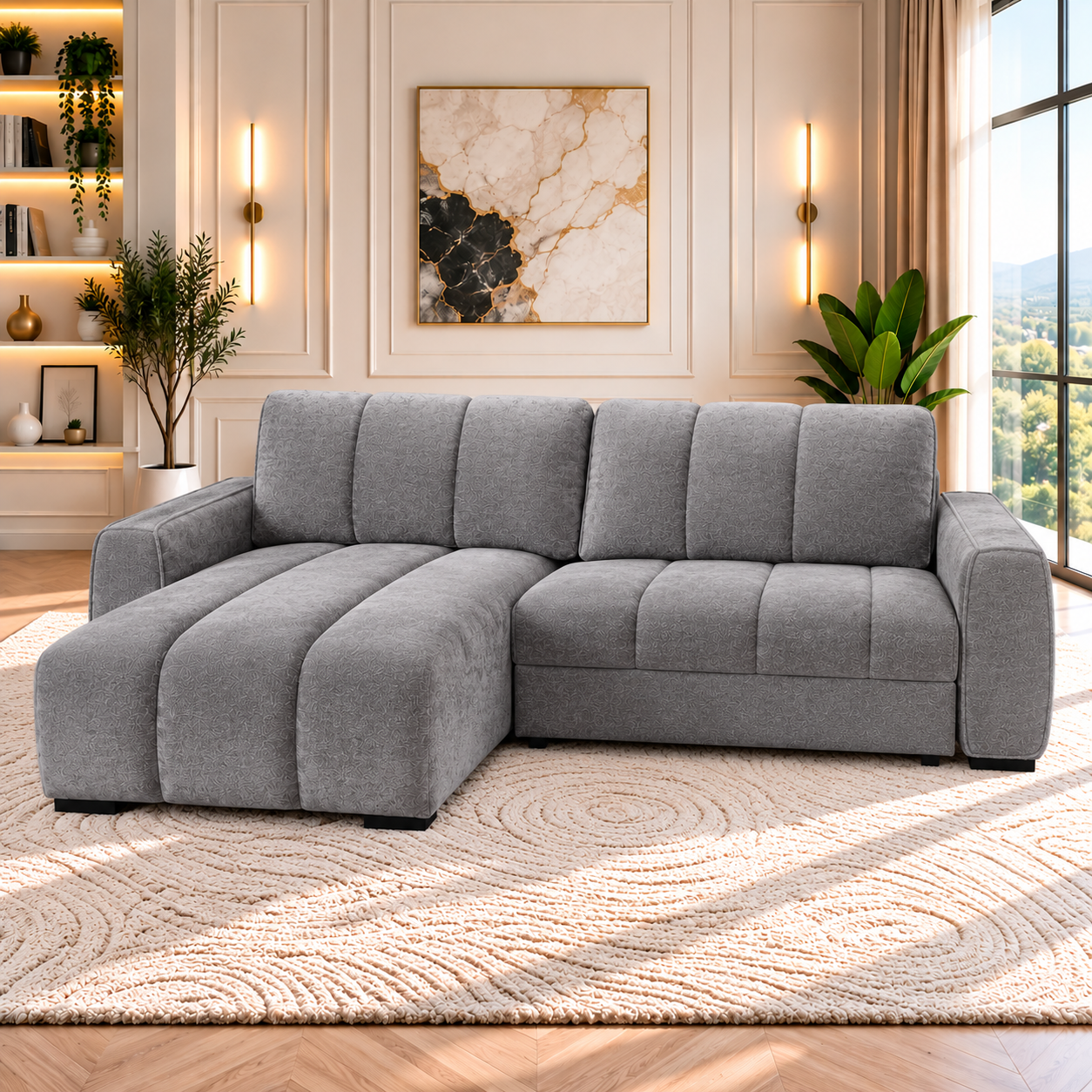 Portland Universal Corner Sofabed In Grey