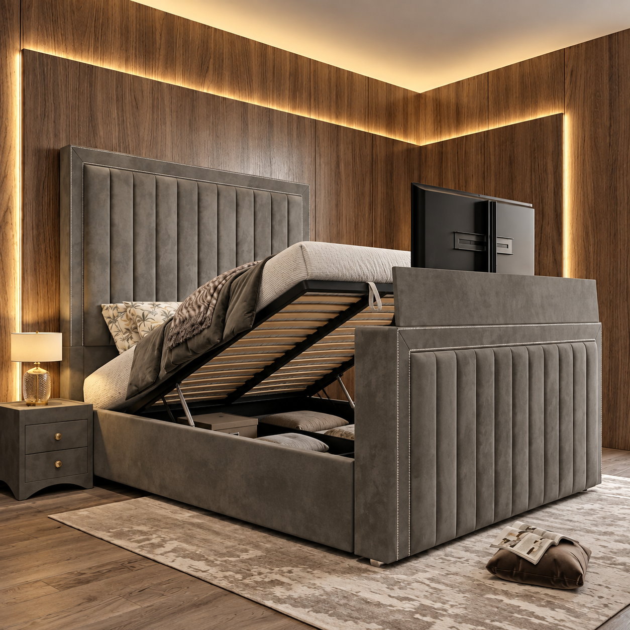Caro Bumperbar Panel TV Bed Frame