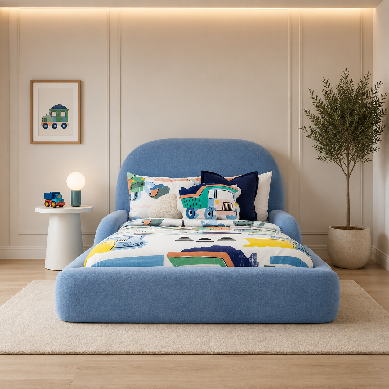 Melani Kids Bed in Boucle Fabric