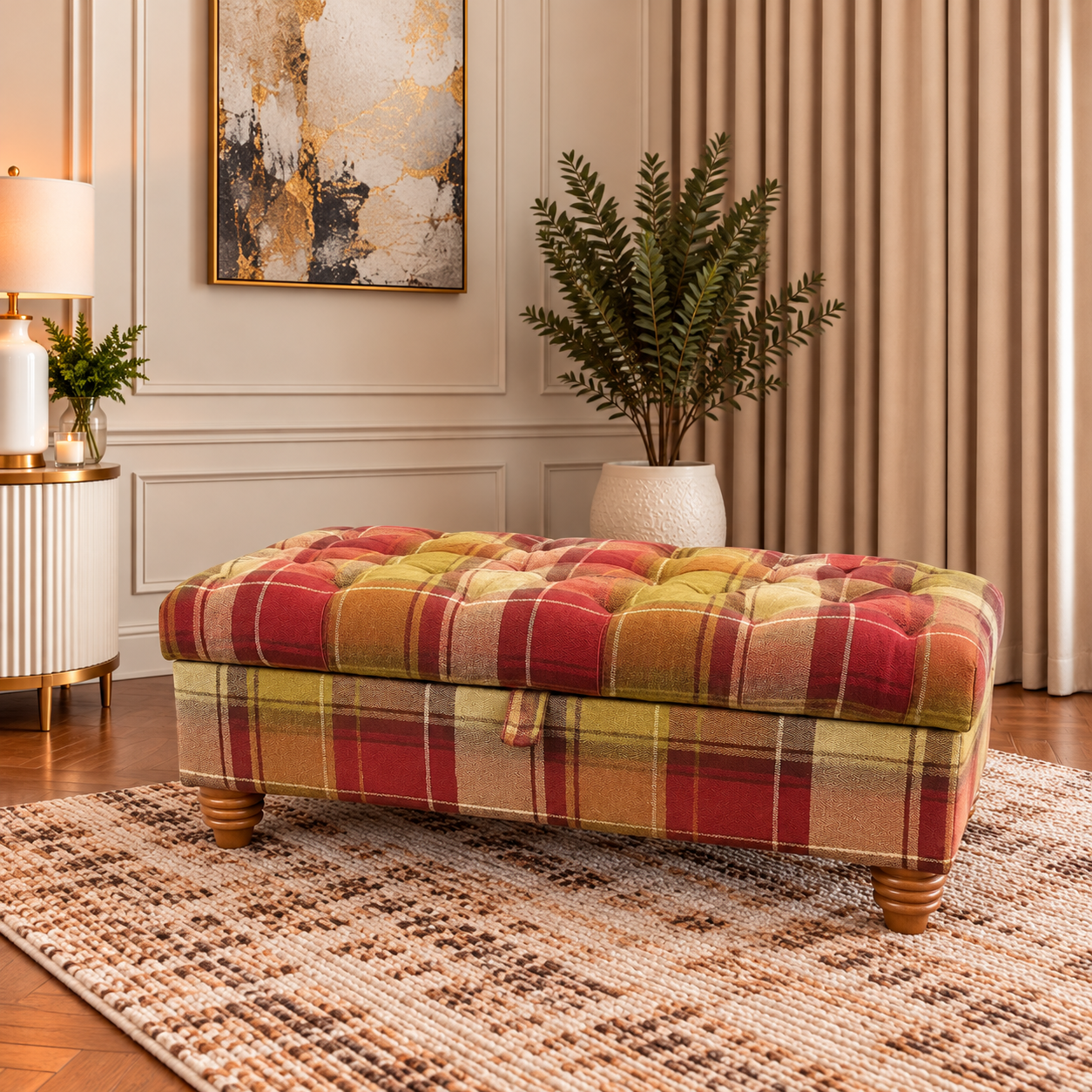 Orelton Chesterfield Deep Buttoned Upholstered Storage Ottoman Bench