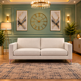 Velvetine 2 Seater Lounge Sofa In Cream Plush Velvet Fabric