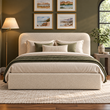 Hawaii Cream Bed Frame In Boucle Fabric