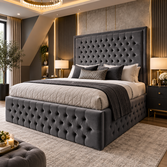 Eliza Chesterfield Bed Frame With High Base
