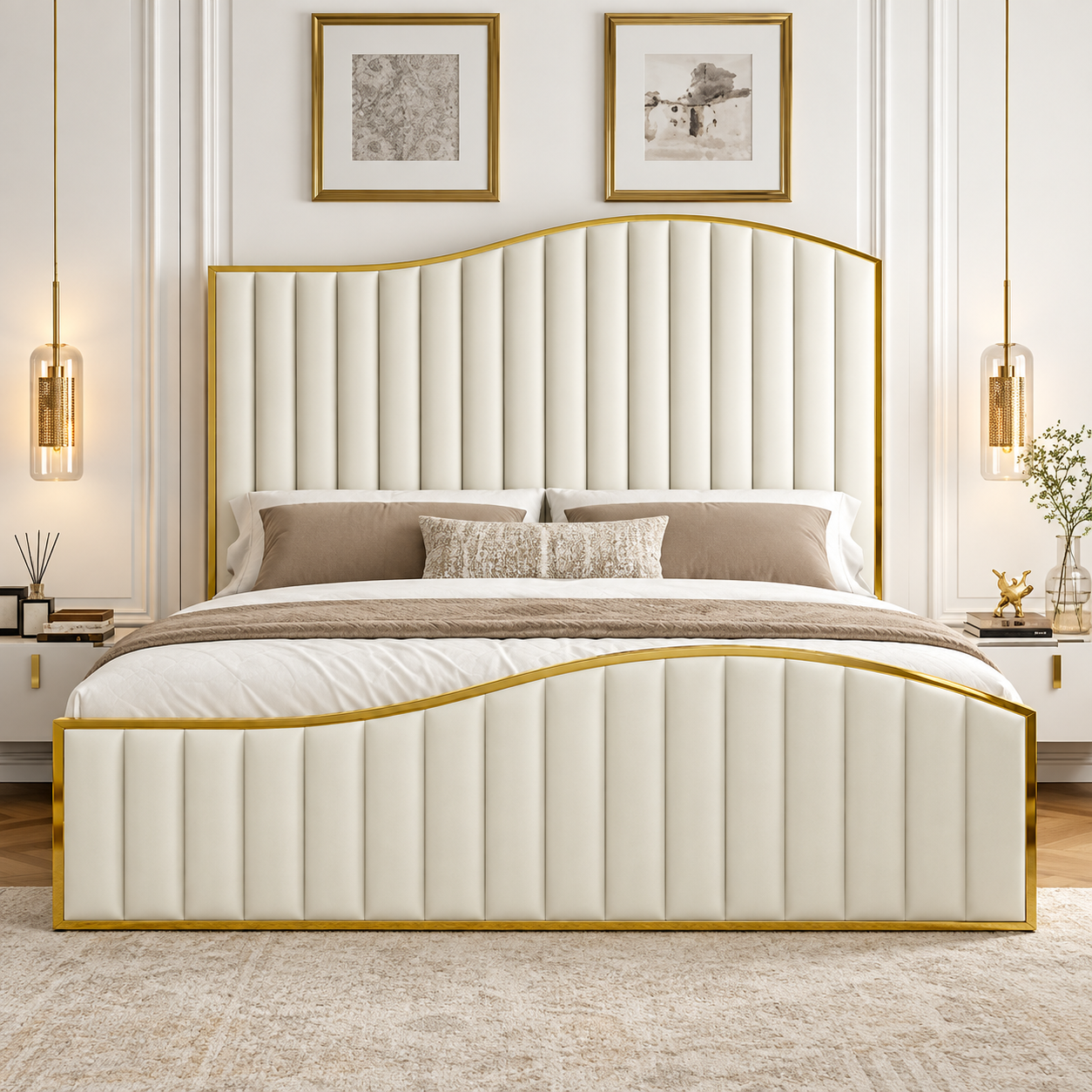 Aigburth Linestyle Golden Strip Bed Frame