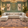 The Luxury Solstice Modern U-Shaped Lounge Sofa In Plush Velvet Fabric