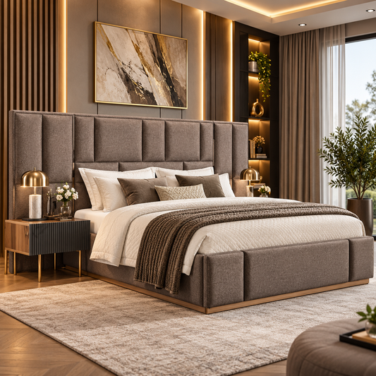 Turkish Luxury Bed Frame with Oversized Headboard
