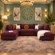 The Summit U-Shaped Sofa In Plush Velvet Fabric