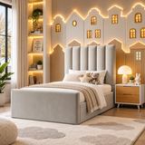 Six Vertical Panel Toddler Gray Bed Frame