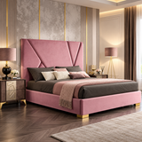 Hanson Pink Upholstered Bed Frame