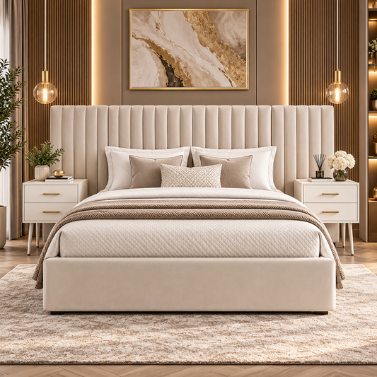 Sparkhill bed frame with wide headboard