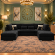 The Cadence U-Shaped Lounge Sofa In Plush Velvet Fabric