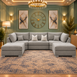 The Windsor Lounge Modern U-Shaped Sofa In Plush Velvet Fabric