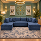 The Nexus Modular U-Shaped Sofa in Plush Velvet Fabric