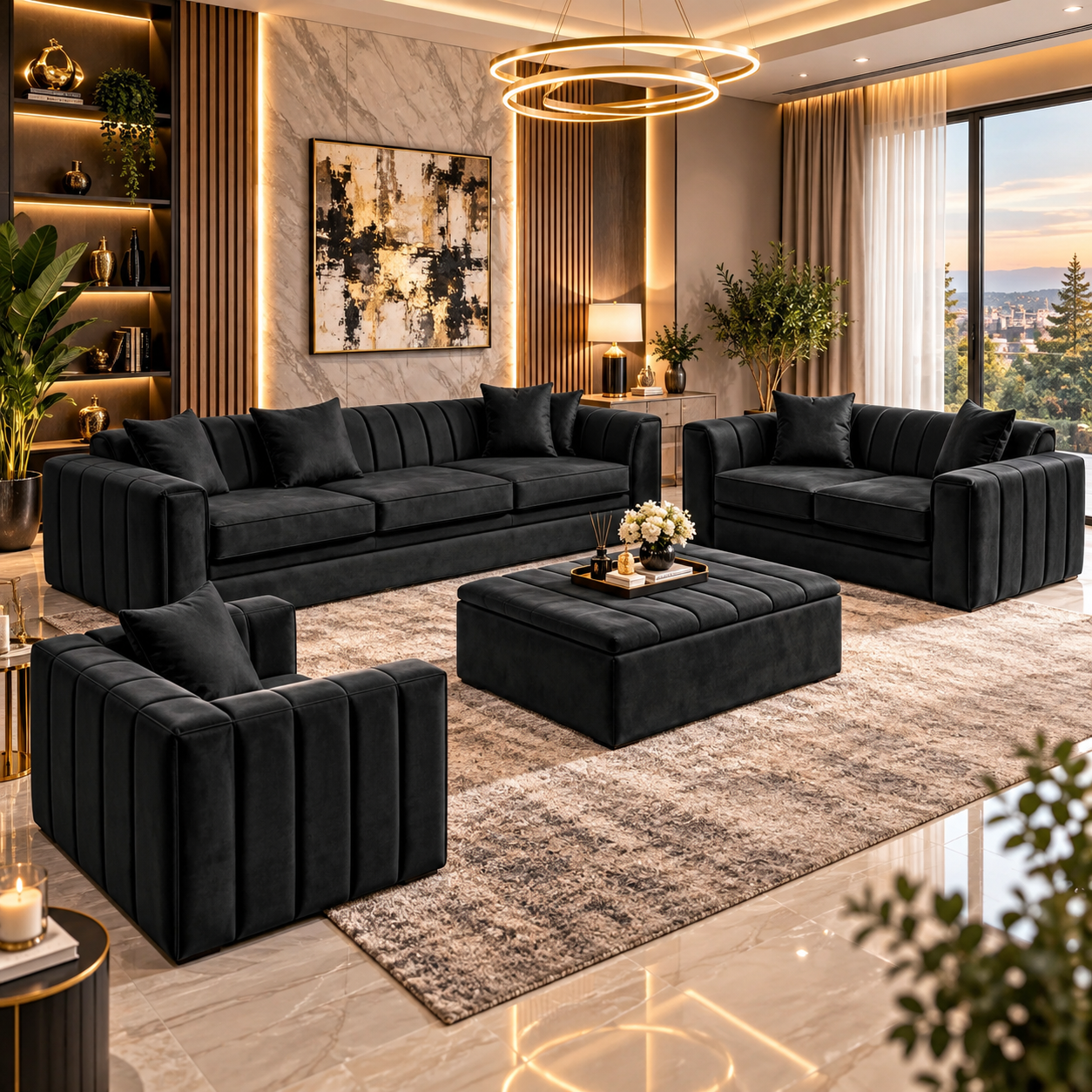 Orynthia Luxe 3 & 2 Seater Sofa Set
