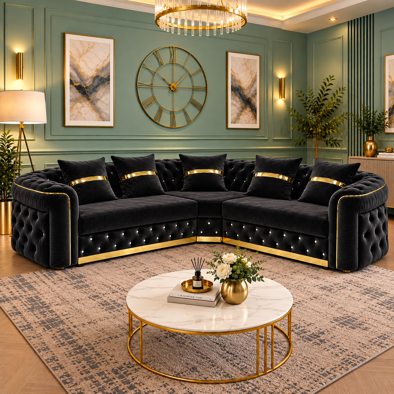 Toronto Luxury Sofa Sets In Plush Velvet Fabric