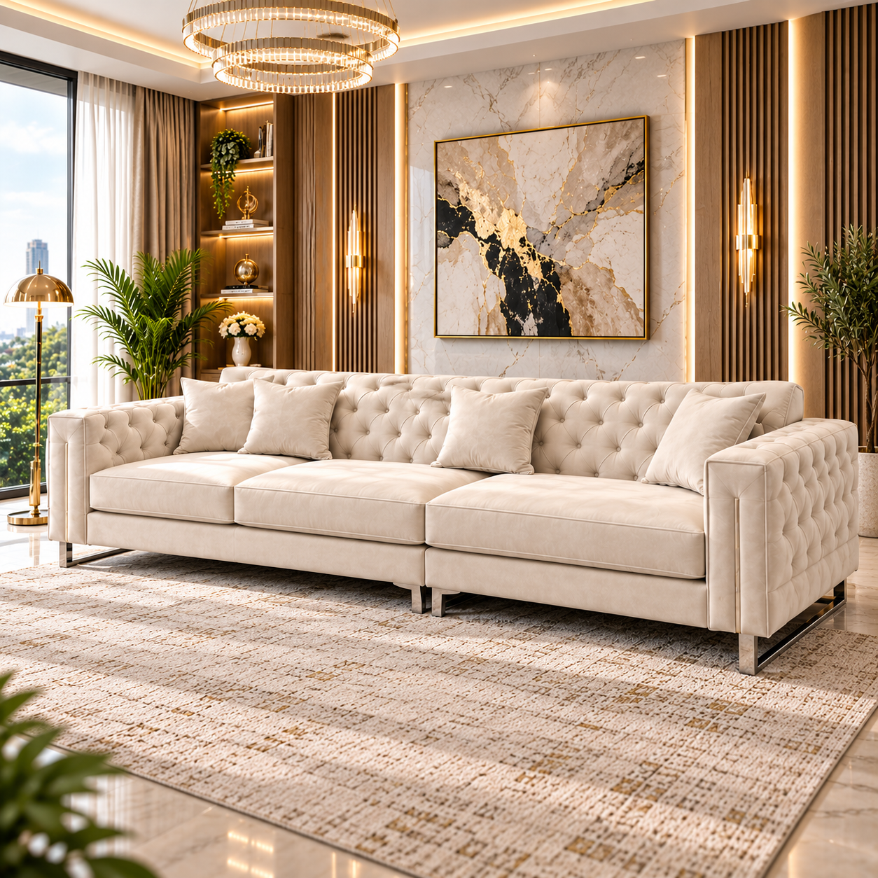 Montaire Grand Chesterfield 5 Seater Corner Sofa