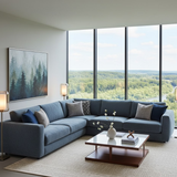 Seraphine Modern Style Corner Sofa In Plush Velvet