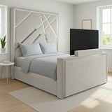 Chester Silver Stripes TV Bed Frame
