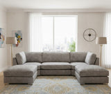 Jerry U-Shaped Modular Sofa In Plush Velvet Fabric