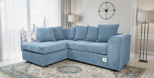 Gamppie Modern L-Shaped Lounge Sofa In Jumbo Fabric