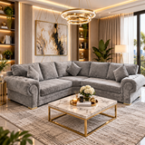Mardeno Grand Scroll Arm 5 Seater Corner Sofa