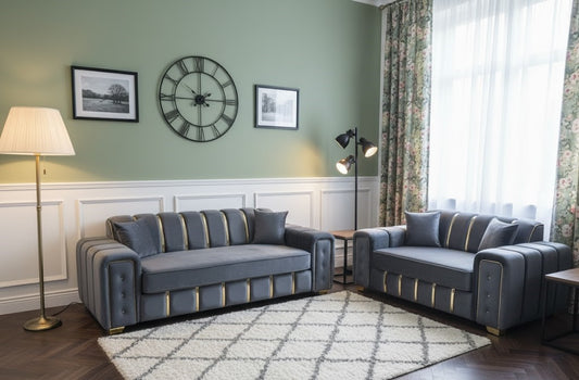 Curator's Piece 3+2 Seater Luxury Sofas In Plush Velvet Fabric