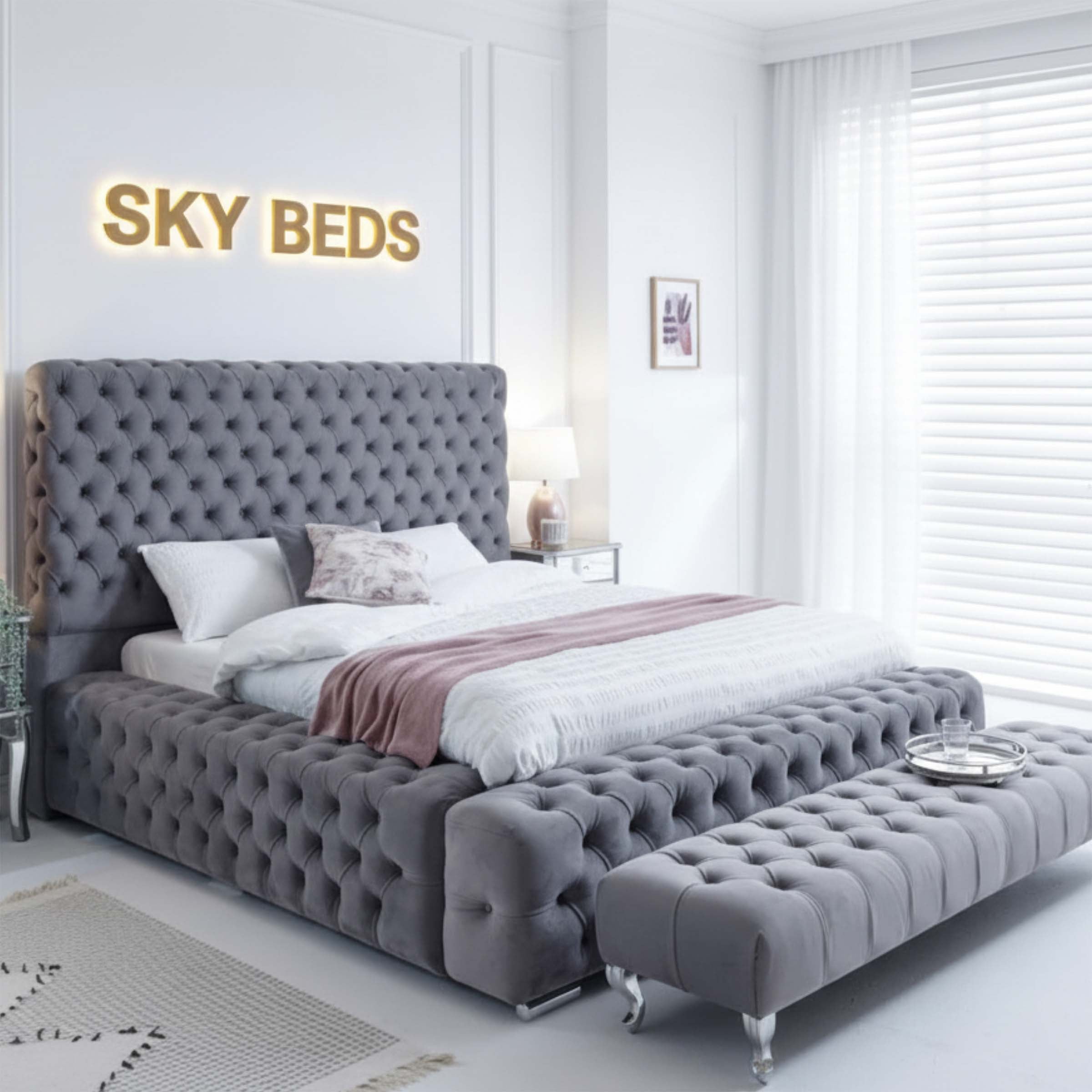 grey ambassador bed frame