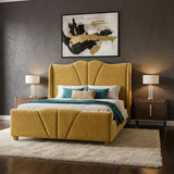 Tulsa Upholstered Luxury Winged Bed Frame