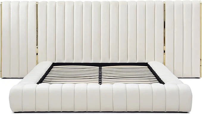 Florence Linestyle Hotel Style Bed Frame With Golden Strips